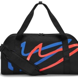 Nike Gym Training Club Graphic Duffle Bag (25L), Black/Bright Crimson